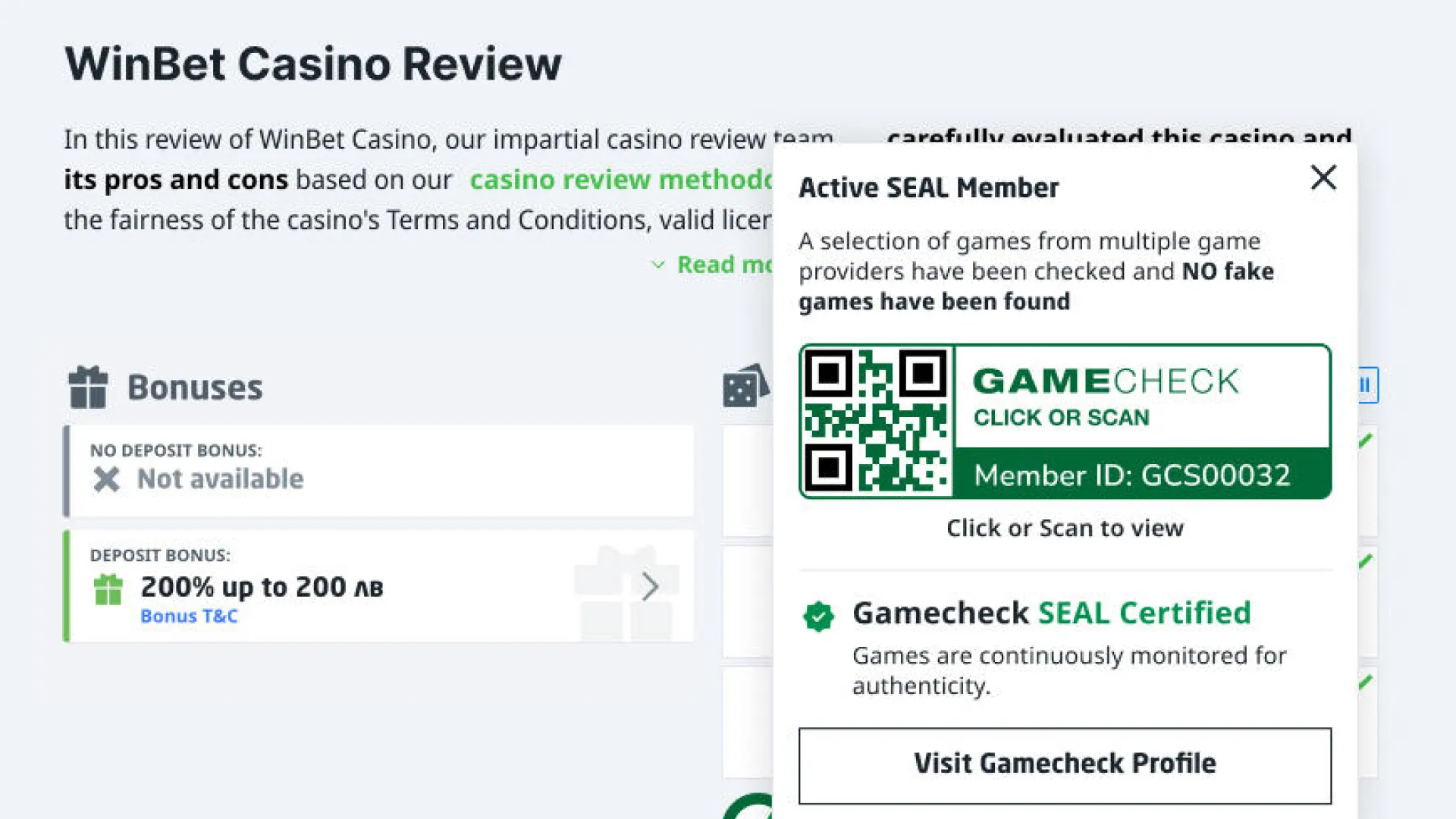 A guide to Gamecheck SEAL statuses and what they mean