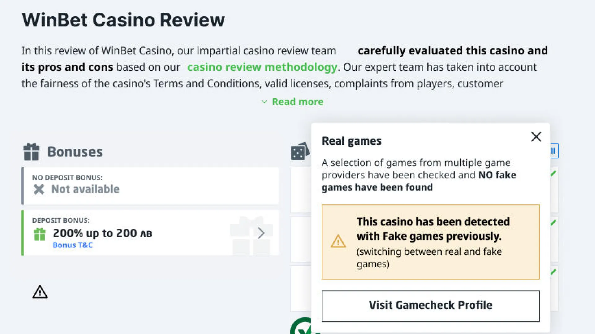 Gamecheck investigations identified fake games