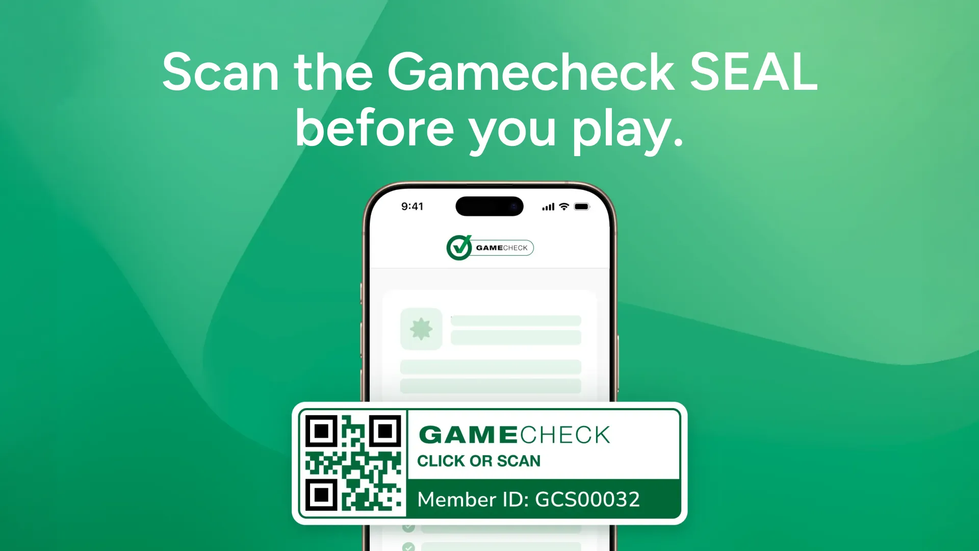 escaneie o selo de verificação do jogo antes de jogar