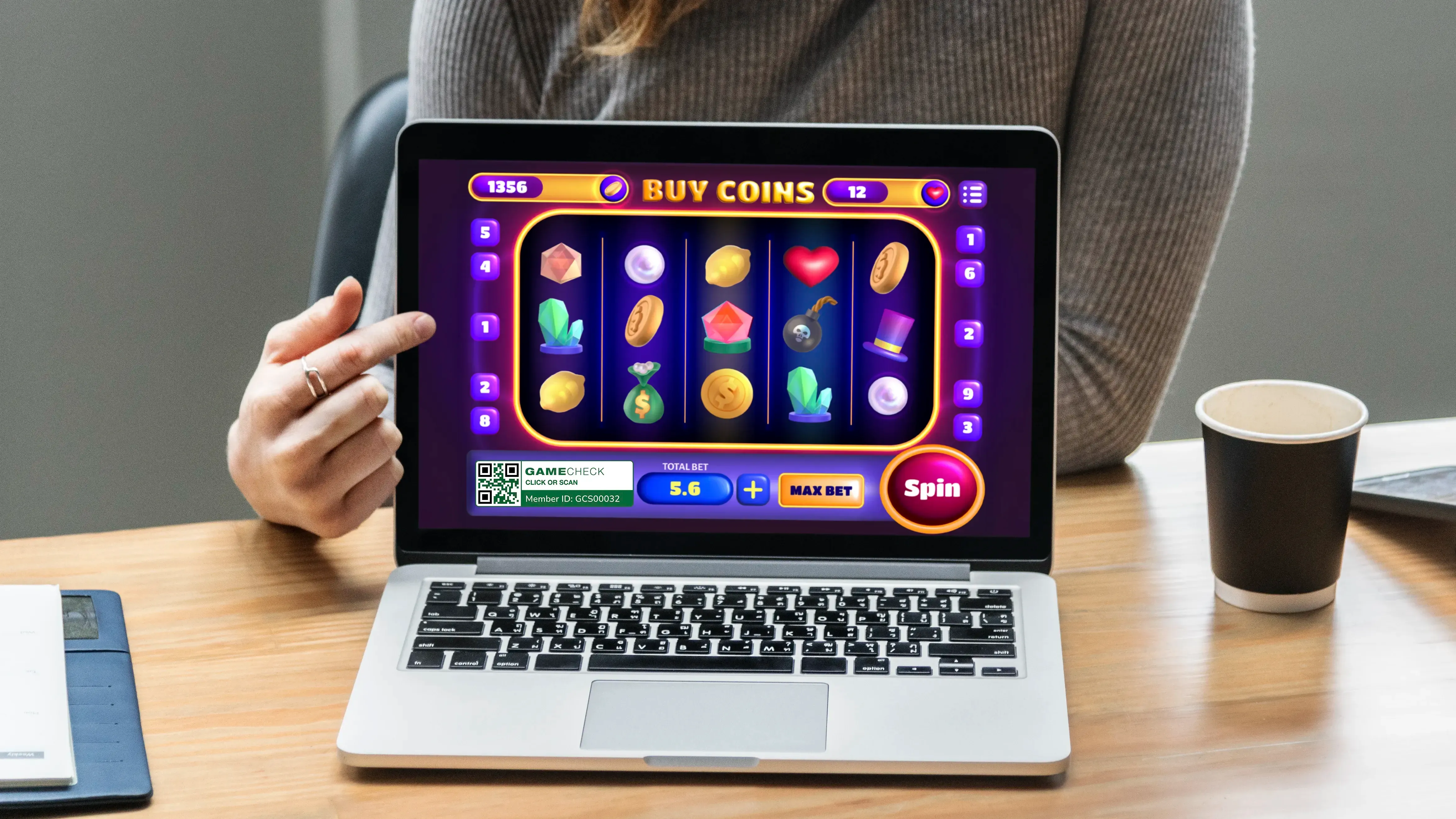 Online casino website mockup